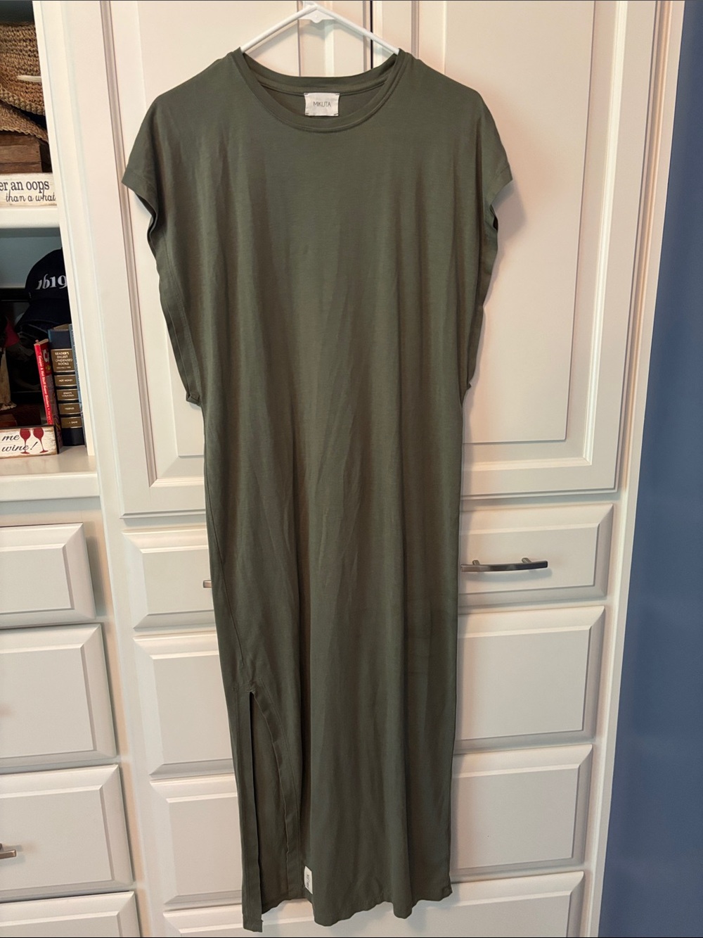Mikuta  Green Bat Sleeve T-Shirt Dress. XS